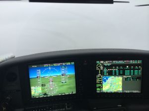 Flying in solid clouds for just about the entire flight test